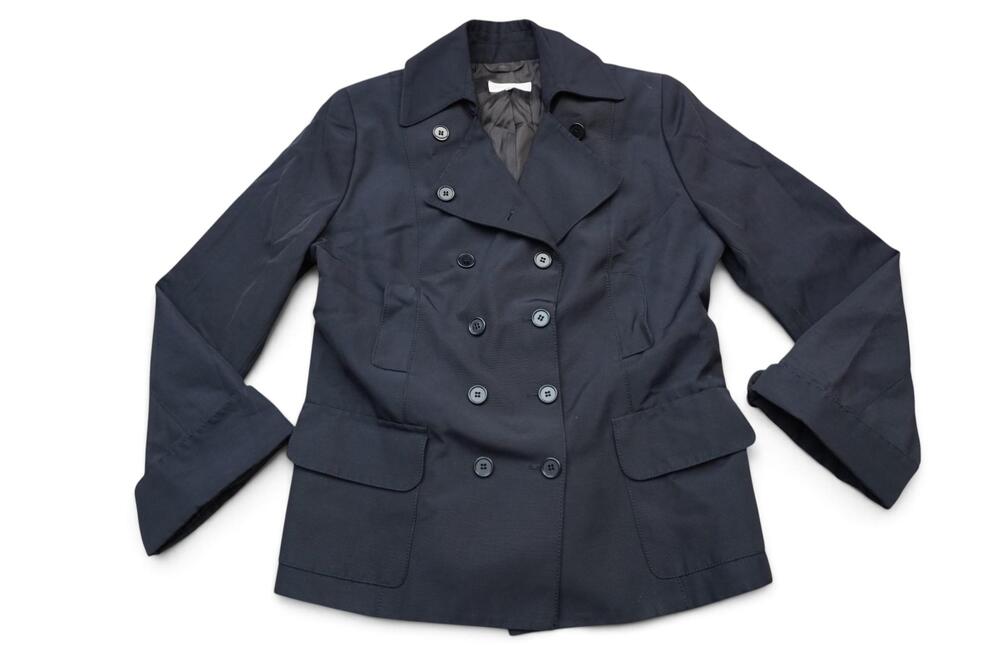 Ter Et Bantine Blaze Jacket Womens IT 46 Navy Blue Double Breasted Lined Italy